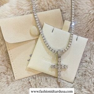 Dazzling Silver Cross Necklace